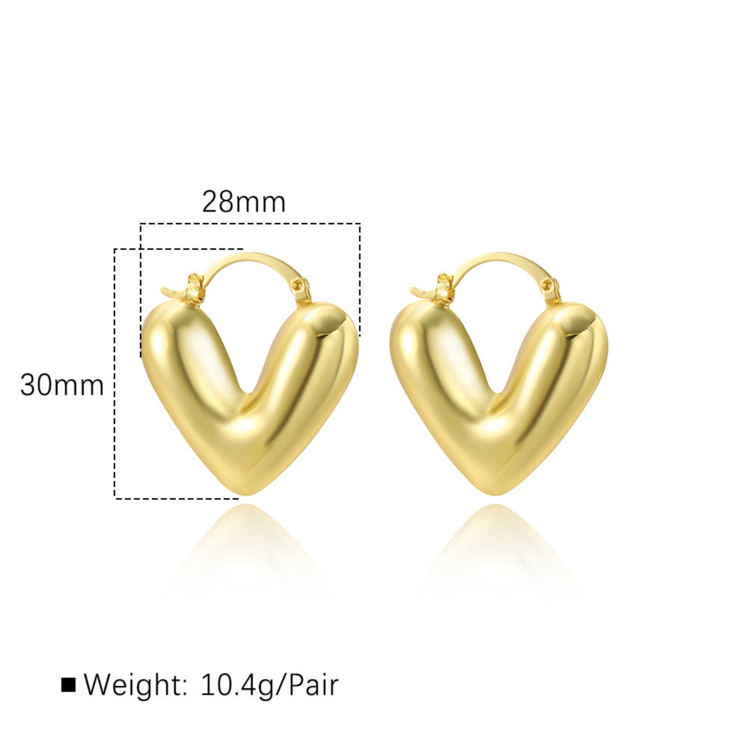 Heart Gold Hoop Earring JLT12977