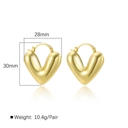 Heart Gold Hoop Earring JLT12977