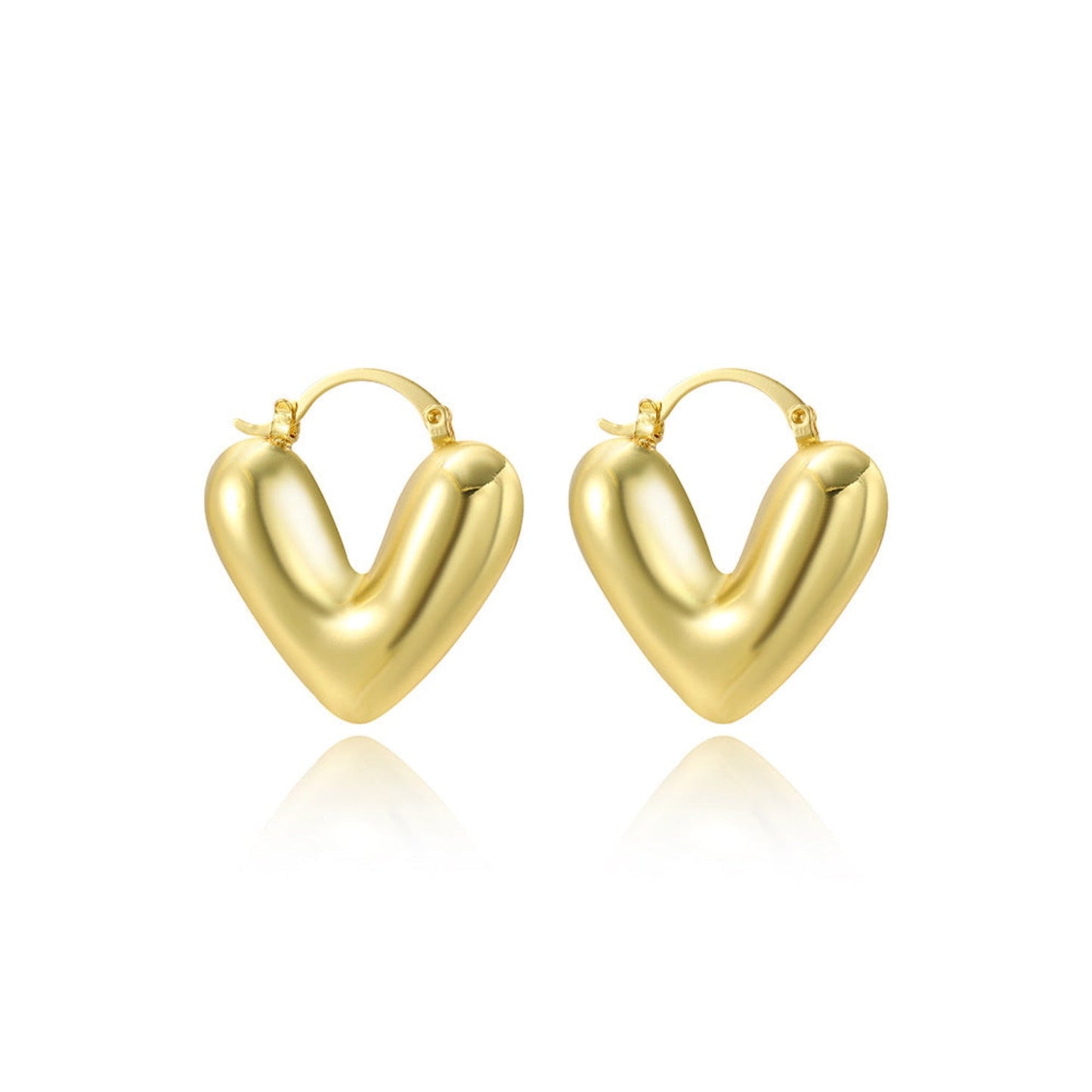 Heart Gold Hoop Earring JLT12977