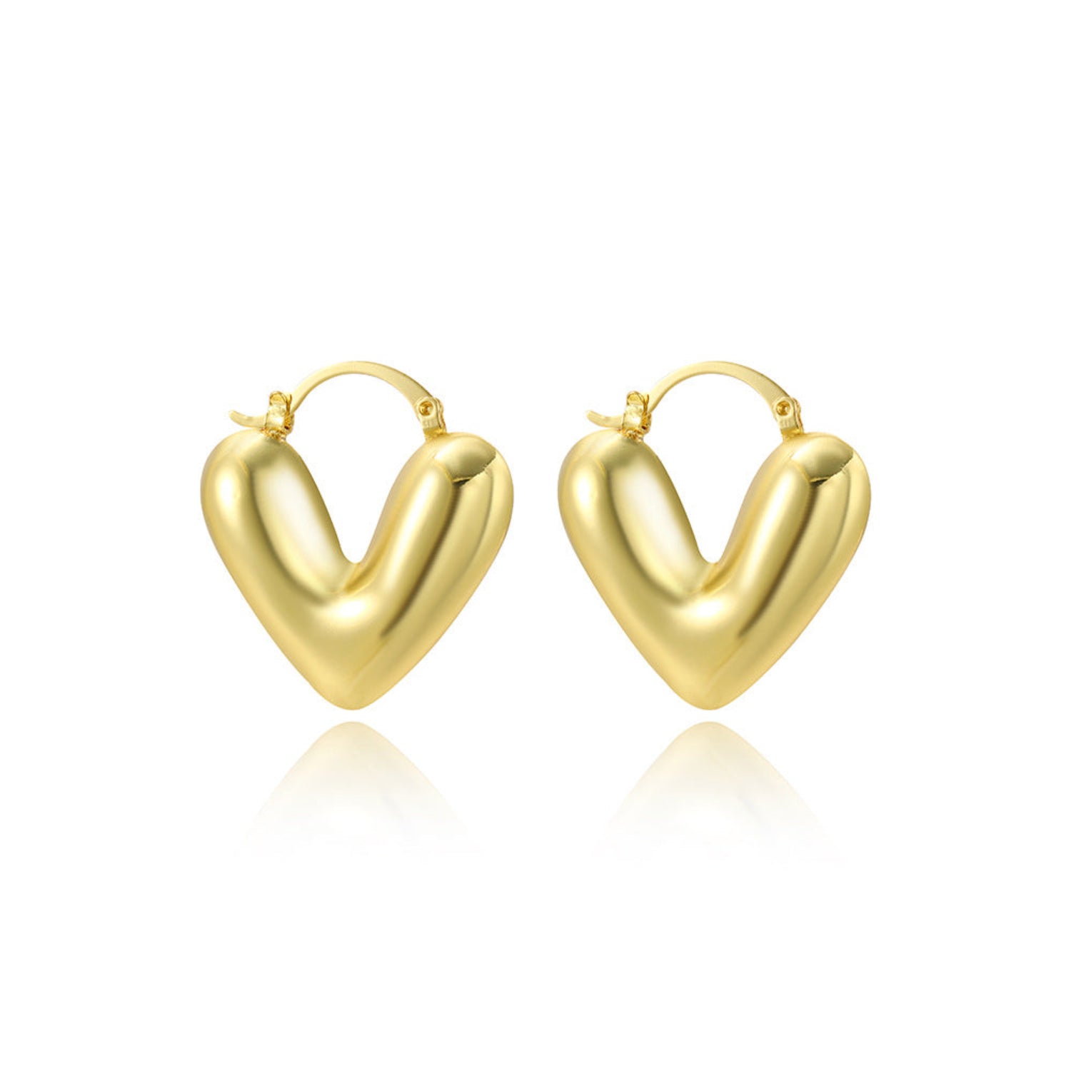 Heart Gold Hoop Earring JLT12977
