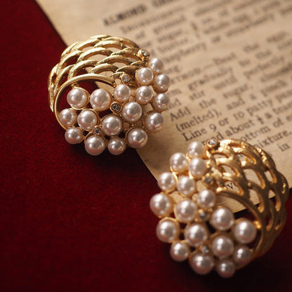 Pearl Cluster Filigree Shell Earrings JLT13650