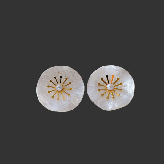 Ivory Flower Statement Earrings JLT13053
