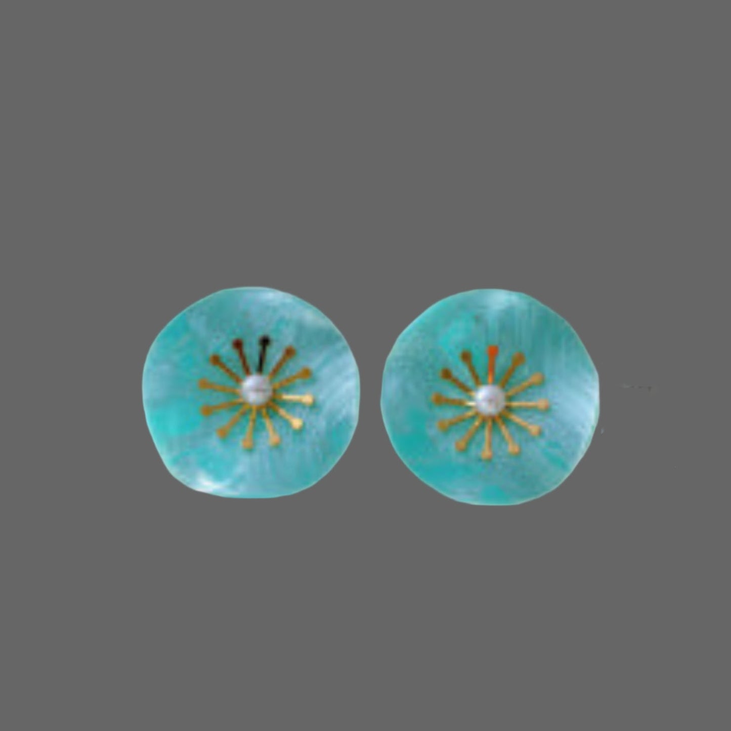 Turquoise Flower Pin Earrings JLT13054