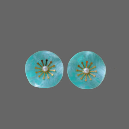 Turquoise Flower Pin Earrings JLT13054