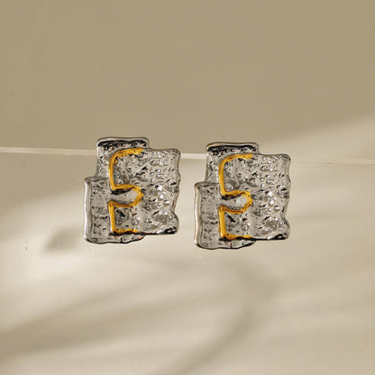 Irregular Gometric DualTone Earrings JLT13066