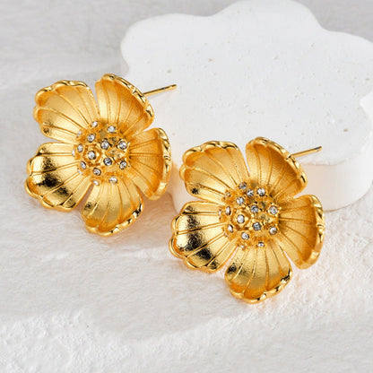 Golden Blossom Stud Earrings JLT13072