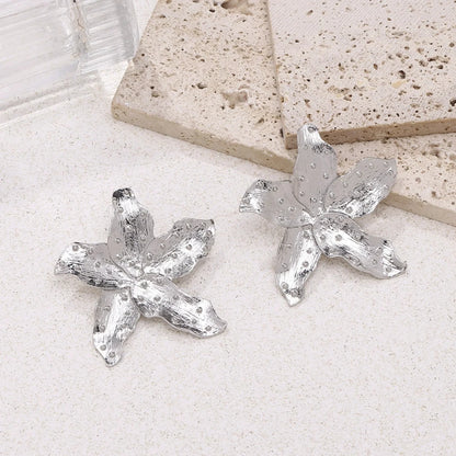 Coral Star Silver Statement Earrings JLT13268