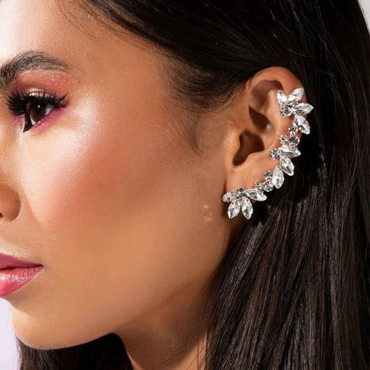 Sparkling Crystal Leaf Ear Climbers JLT13671