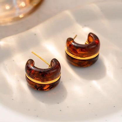 Modern Brown Resin Hoops JLT13675