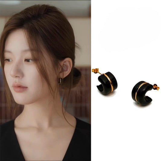Modern Black Resin Hoops JLT13676