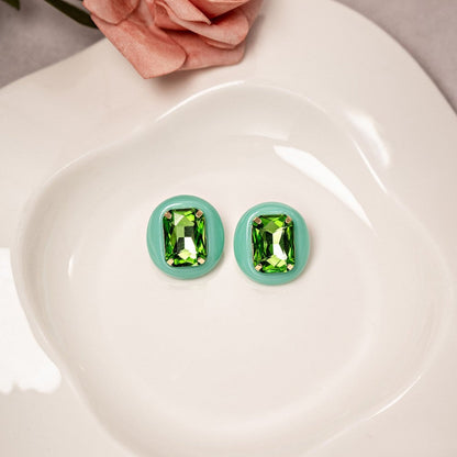 Emerald Crystal Mint Resin Studs JLT13679