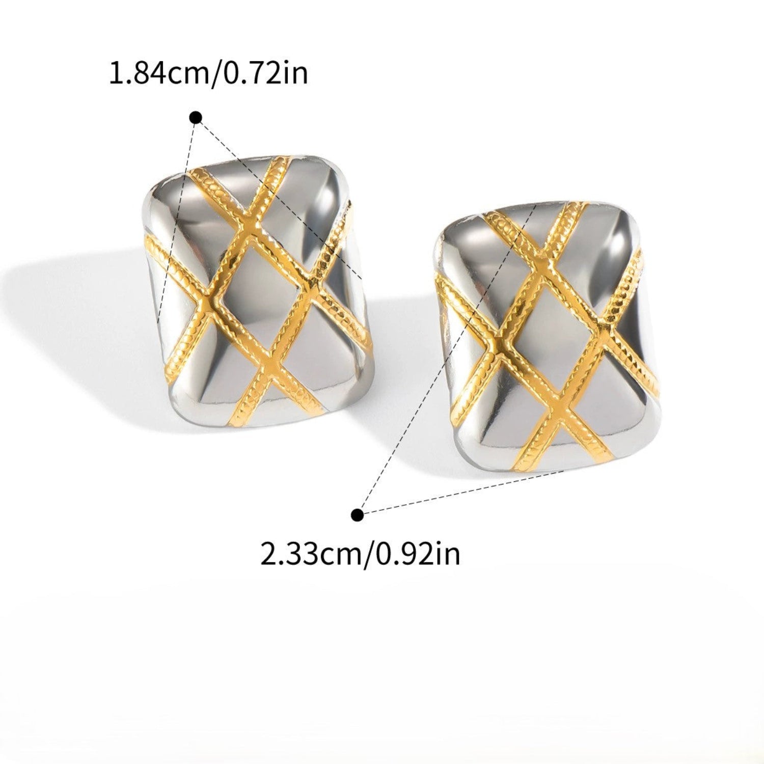 Two Tone Lattice Rectangular Studs JLT13685