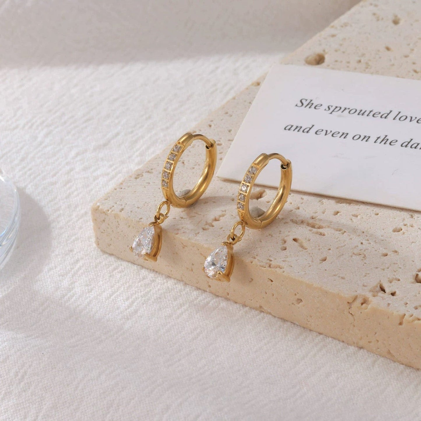 Gold Triple Hoop Statement Earrings JLT13698