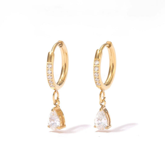 Gold Triple Hoop Statement Earrings JLT13698