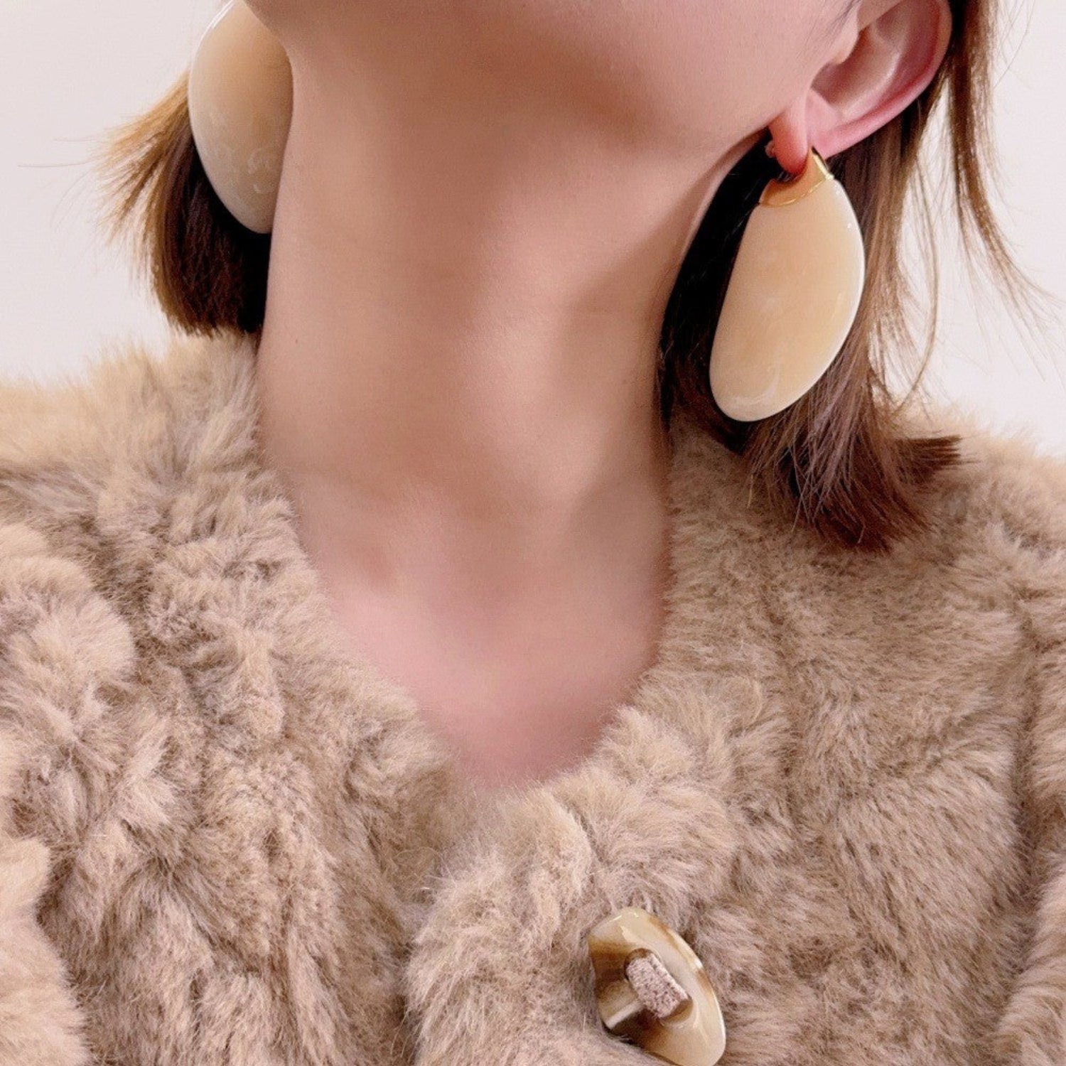 Bohemian Textured Crescent Drop Earrings JLT13705