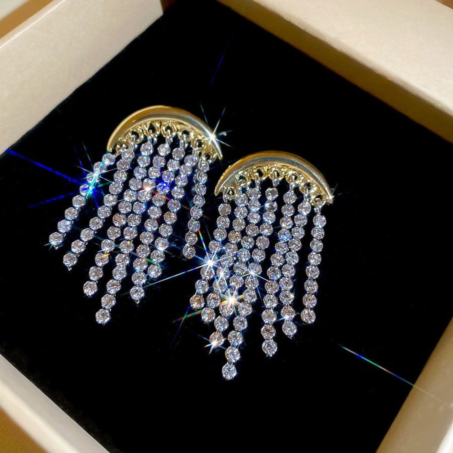 Dazzling Crystal Fringe Drop Earrings JLT13716