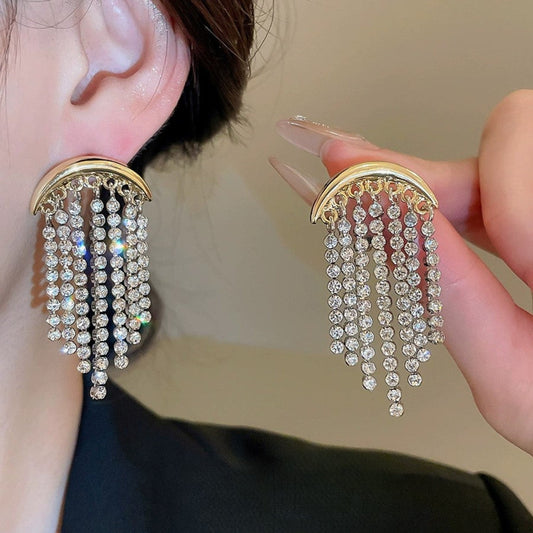 Dazzling Crystal Fringe Drop Earrings JLT13716