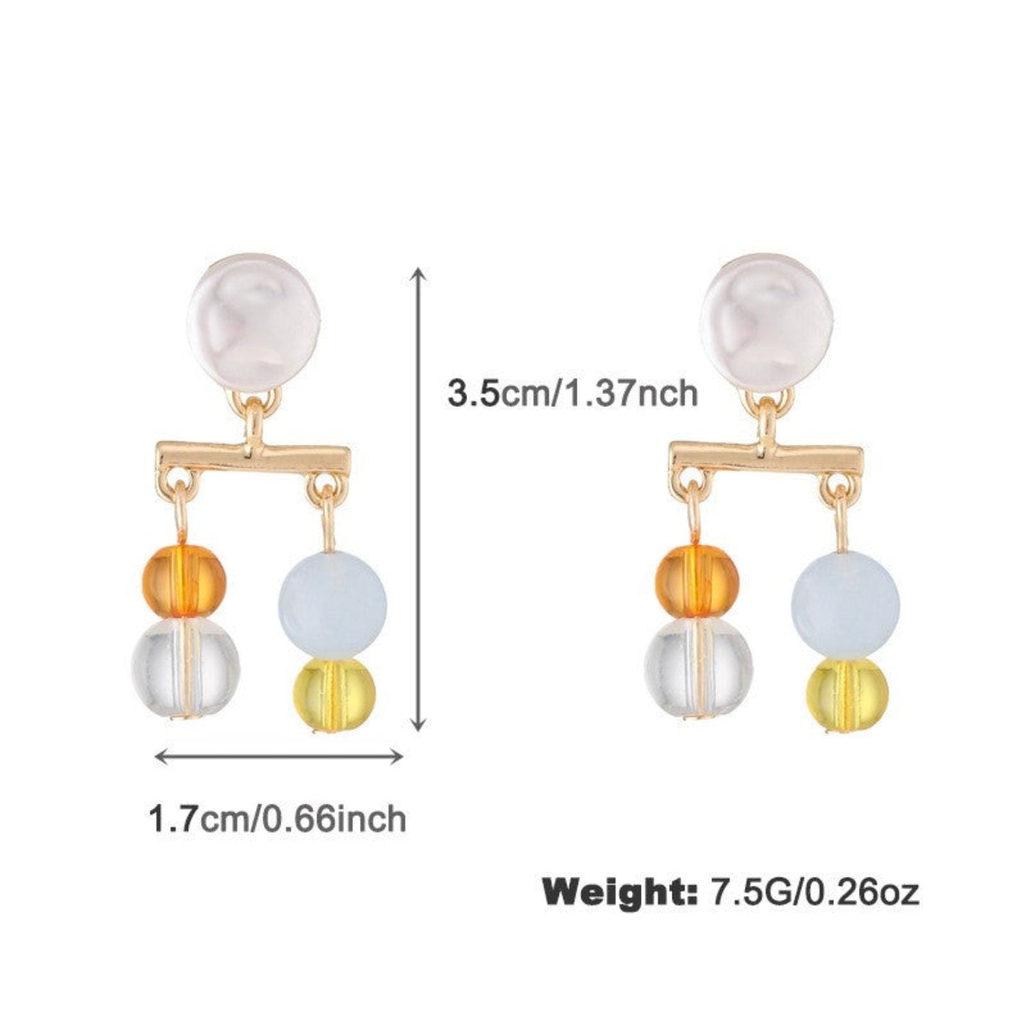 Pastel Geometric Bead Drop Earrings JLT13722