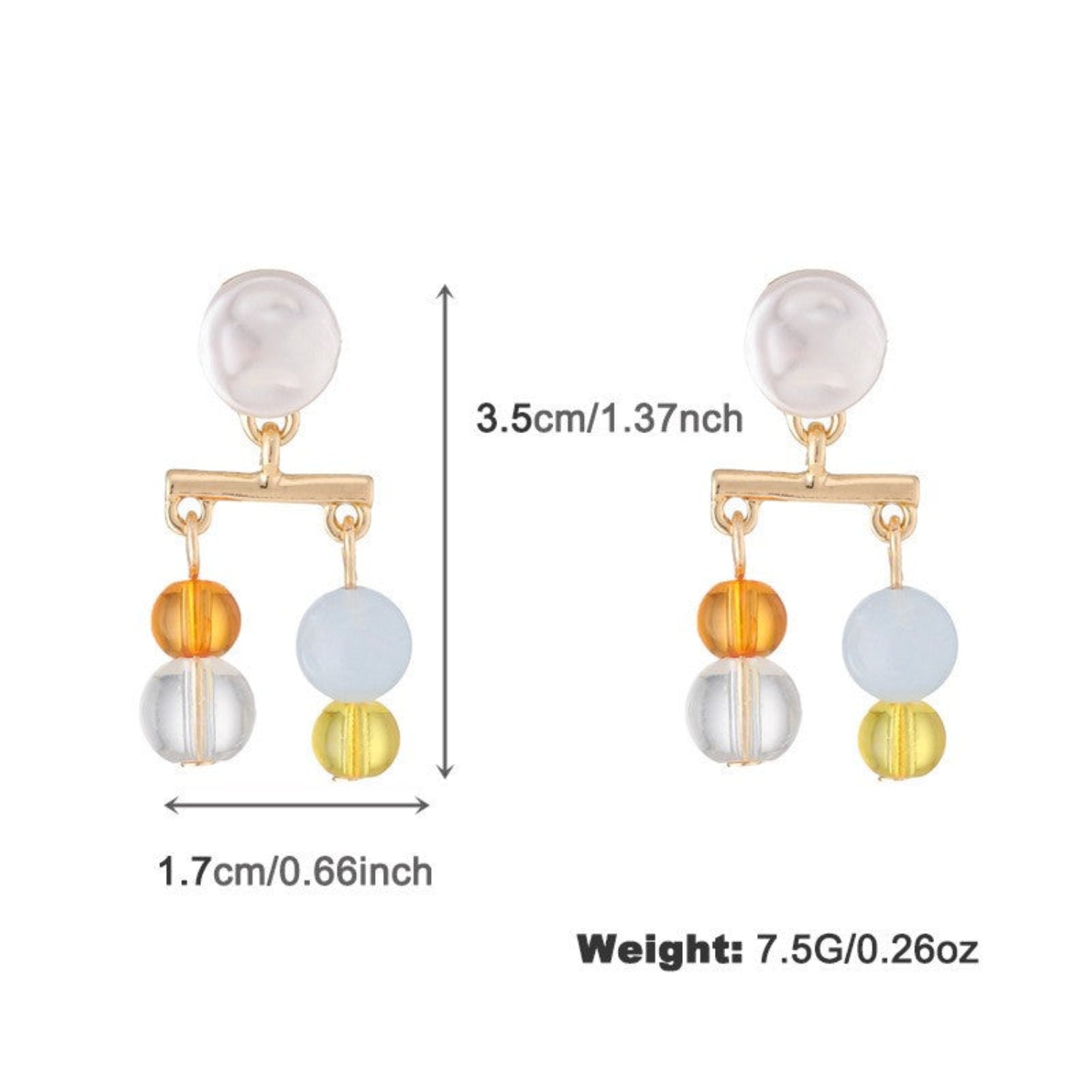 Pastel Geometric Bead Drop Earrings JLT13722