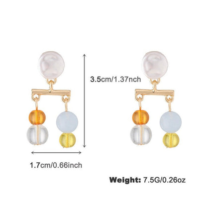 Pastel Geometric Bead Drop Earrings JLT13722