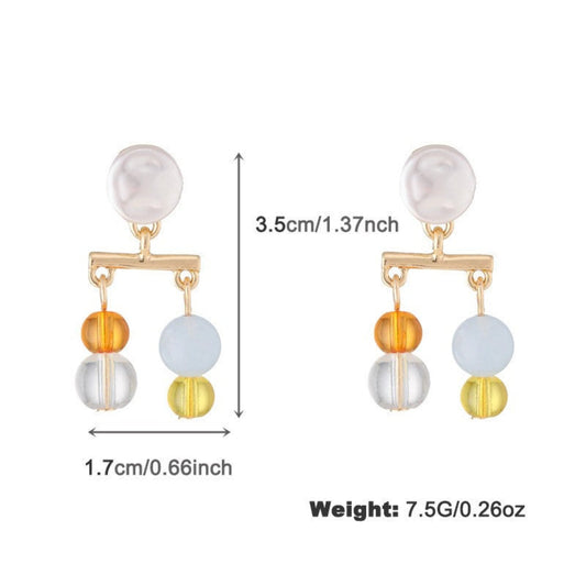 Pastel Geometric Bead Drop Earrings JLT13722