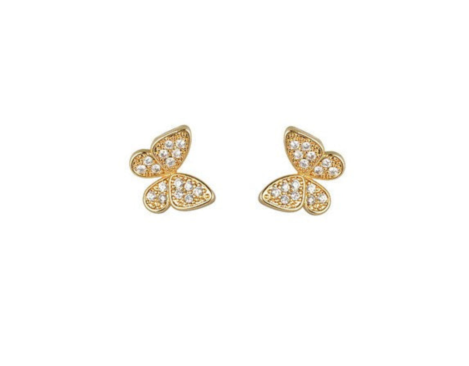 Gold Crystal Butterfly Stud Earrings JLT13723