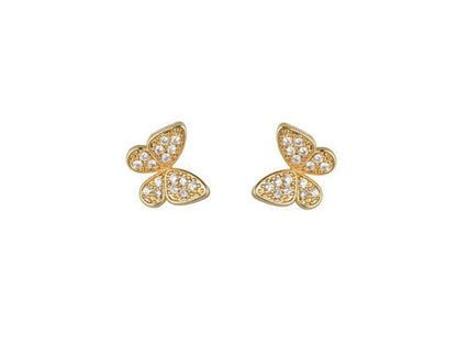 Gold Crystal Butterfly Stud Earrings JLT13723