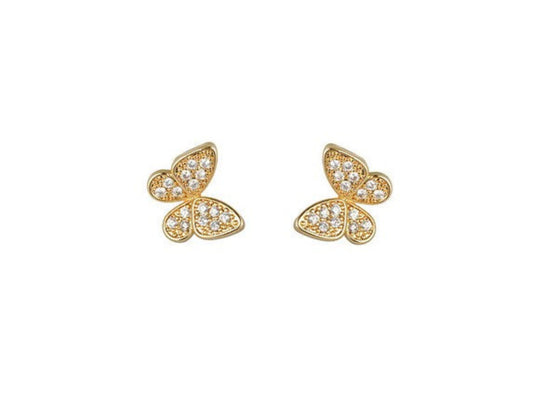 Gold Crystal Butterfly Stud Earrings JLT13723