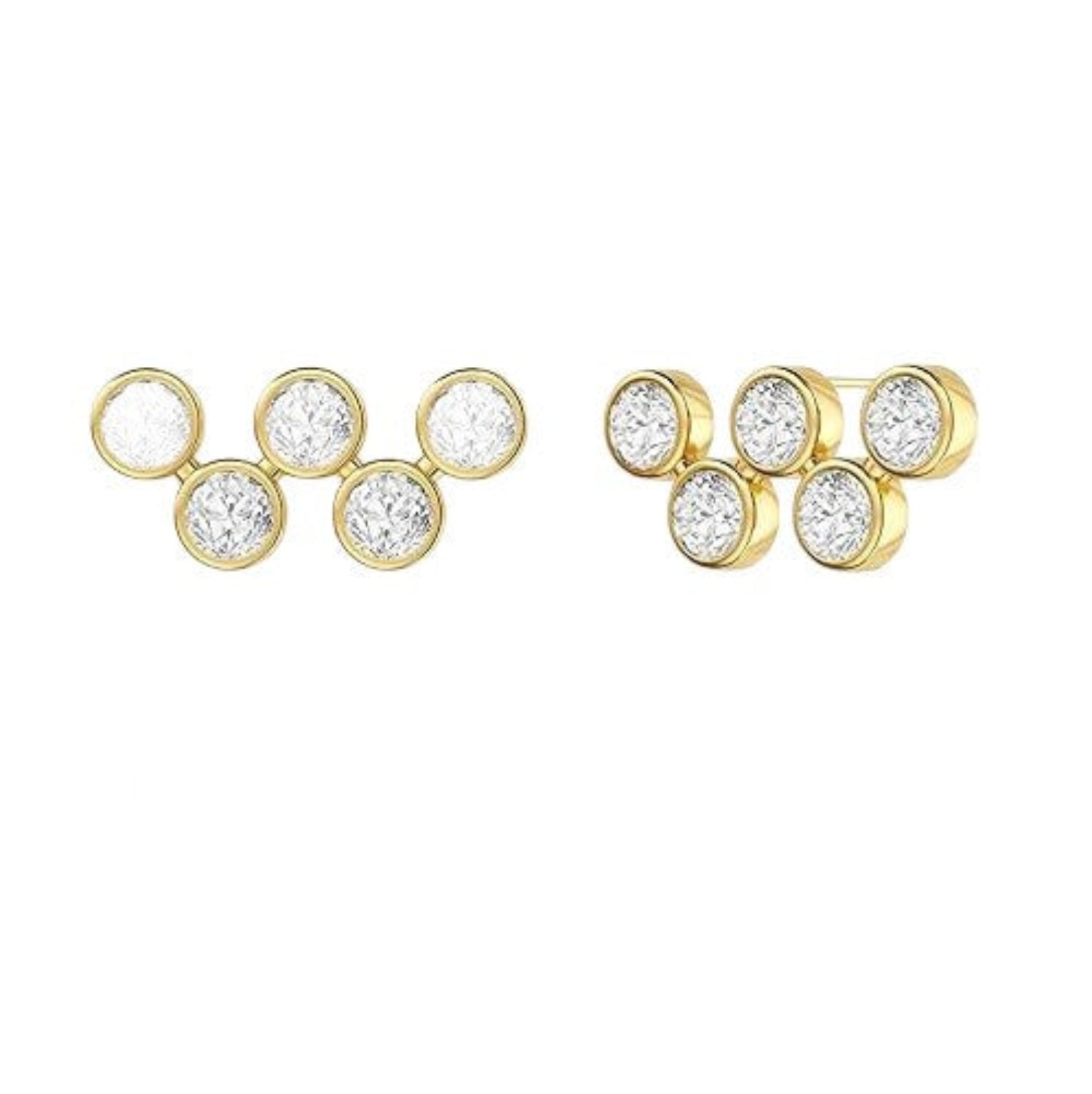 Gold Crystal Wave Ear Climbers JLT13725