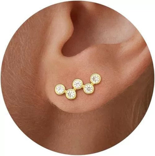 Gold Crystal Wave Ear Climbers JLT13725