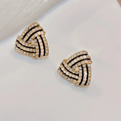 Triangular Crystal Pave Stud Earrings JLT13739