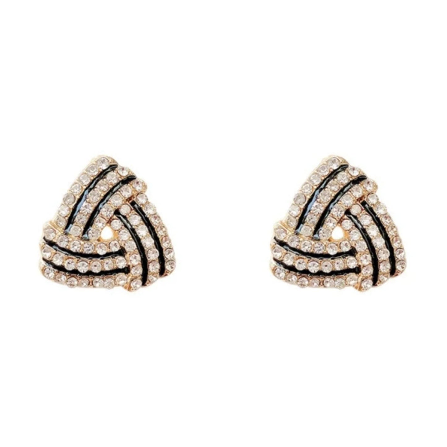 Triangular Crystal Pave Stud Earrings JLT13739