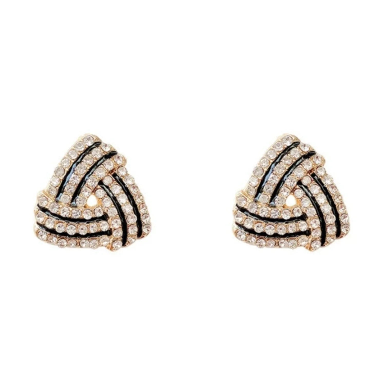 Triangular Crystal Pave Stud Earrings JLT13739