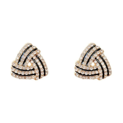 Triangular Crystal Pave Stud Earrings JLT13739