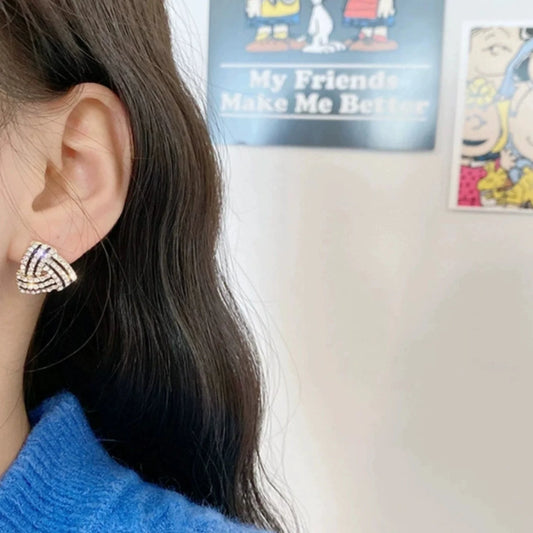 Triangular Crystal Pave Stud Earrings JLT13739