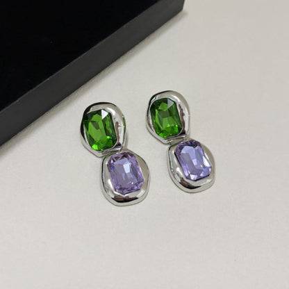 Emerald and Lavender Statment Earrings JLT13740