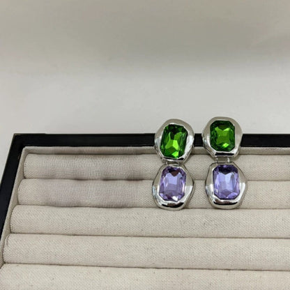 Emerald and Lavender Statment Earrings JLT13740