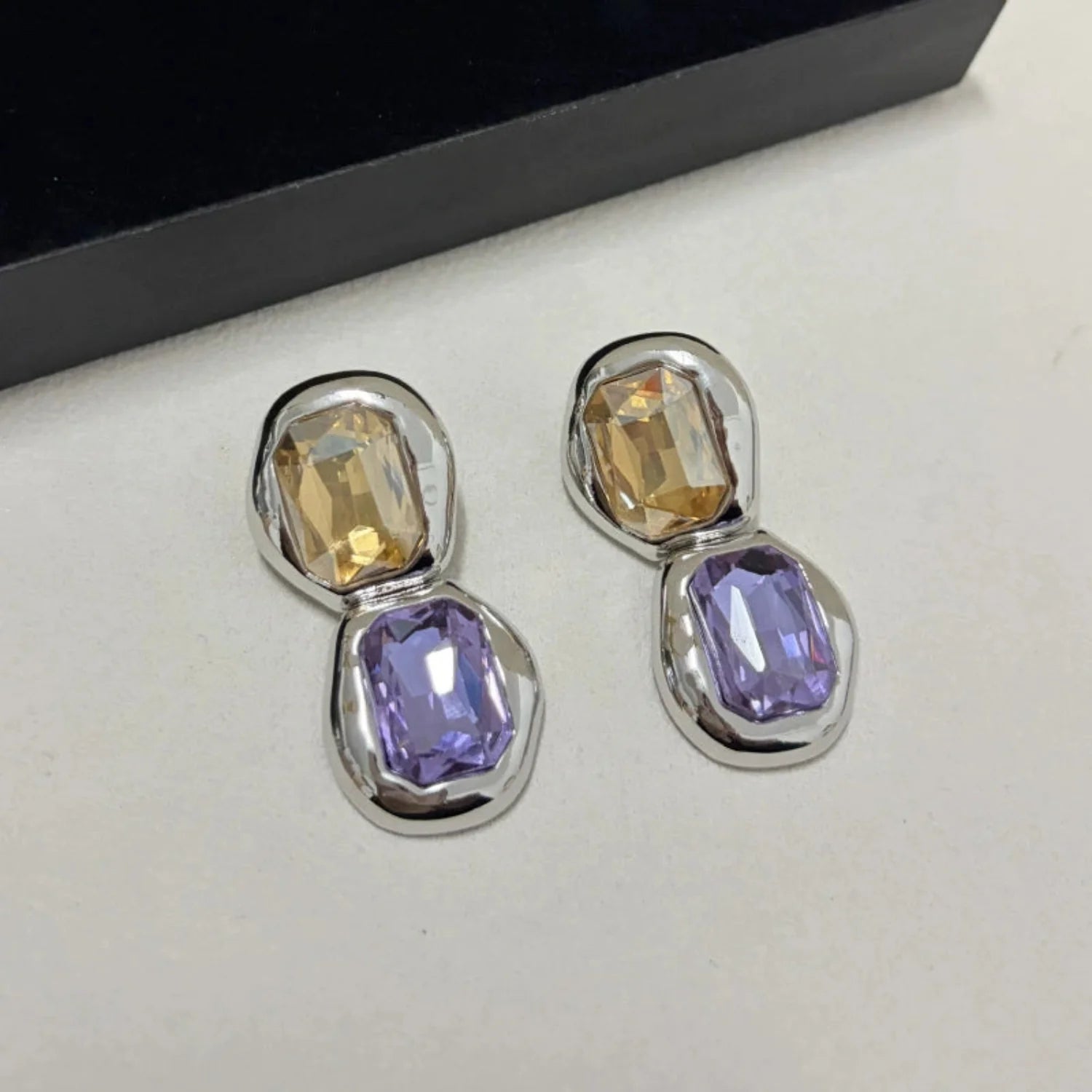Champagne and Lavender Statement Earrings JLT13741