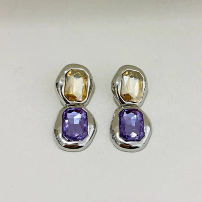 Champagne and Lavender Statement Earrings JLT13741