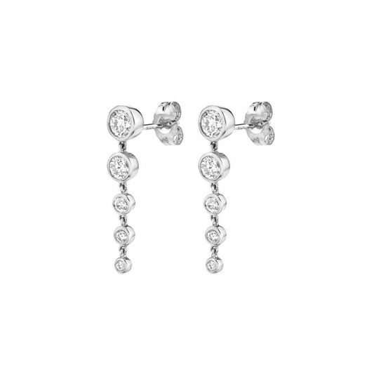 Silver Graduated Crystal Drop Earrings JLT13762