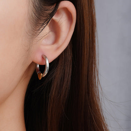 Silver Gold Heart Hoop Earrings JLT13769