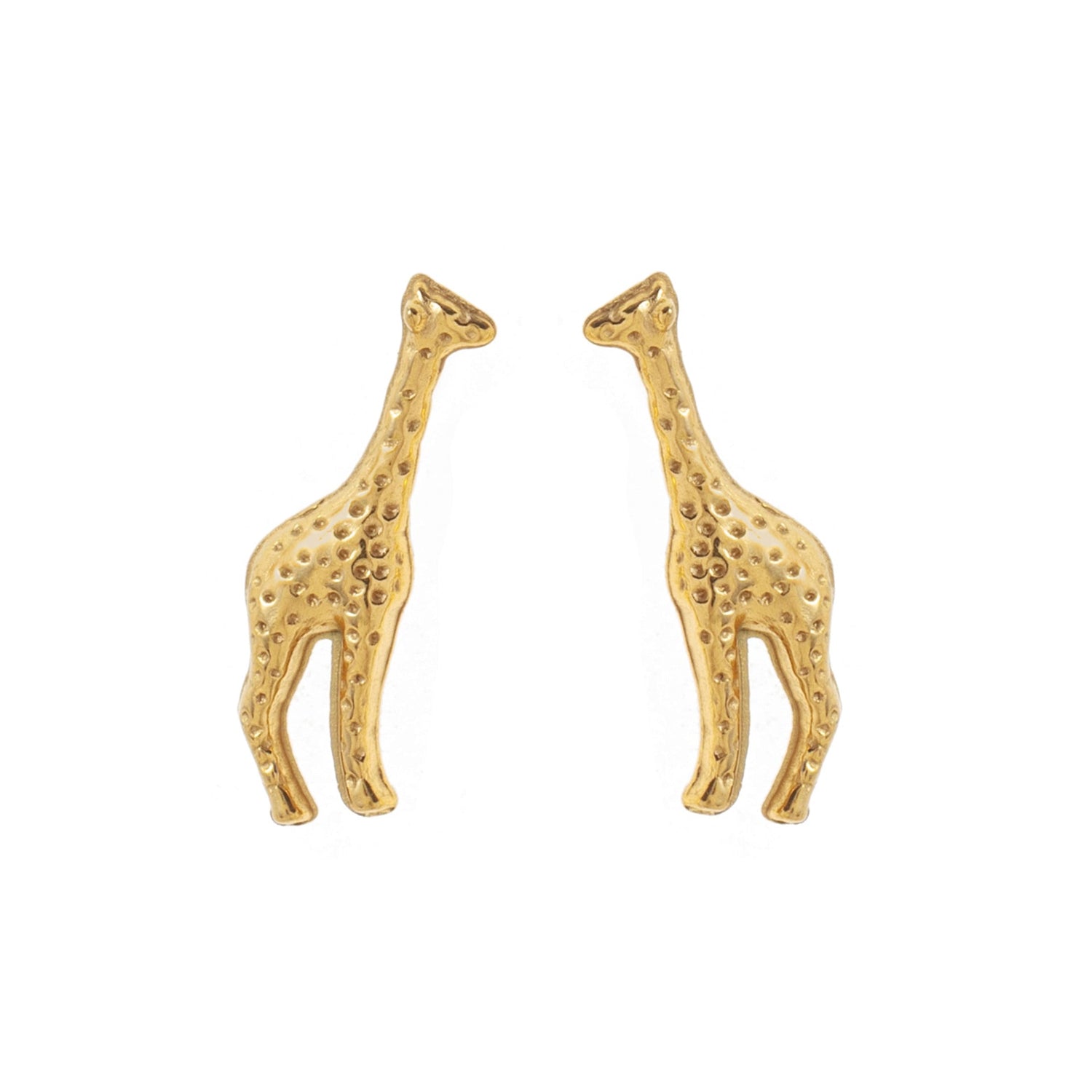 Gold Textured Giraffe Stud Earrings JLT13781