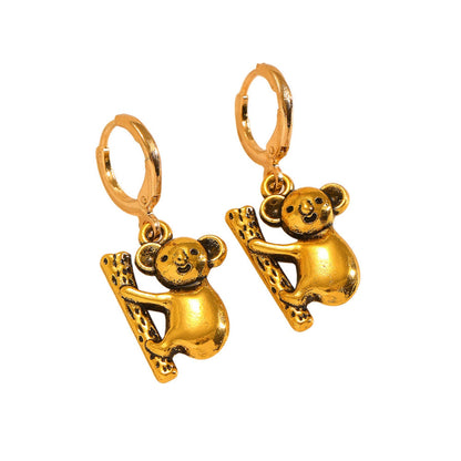 Gold Koala Tree Drop Earrings JLT13783