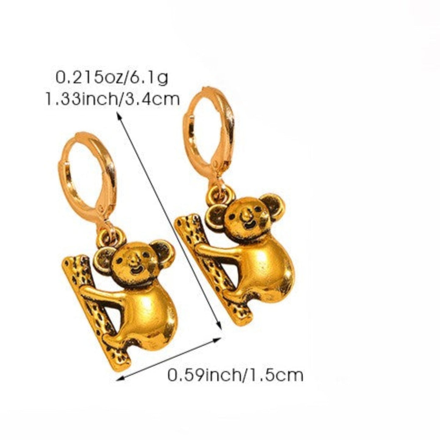 Gold Koala Tree Drop Earrings JLT13783