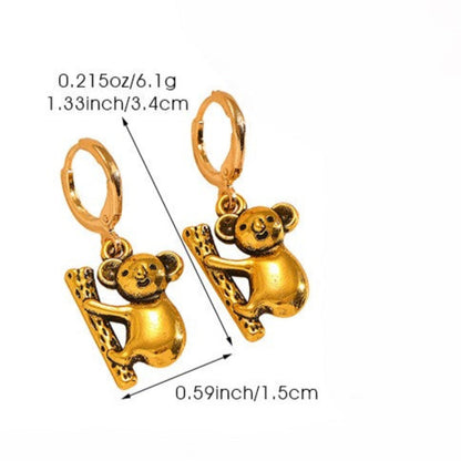 Gold Koala Tree Drop Earrings JLT13783