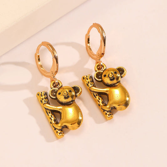 Gold Koala Tree Drop Earrings JLT13783