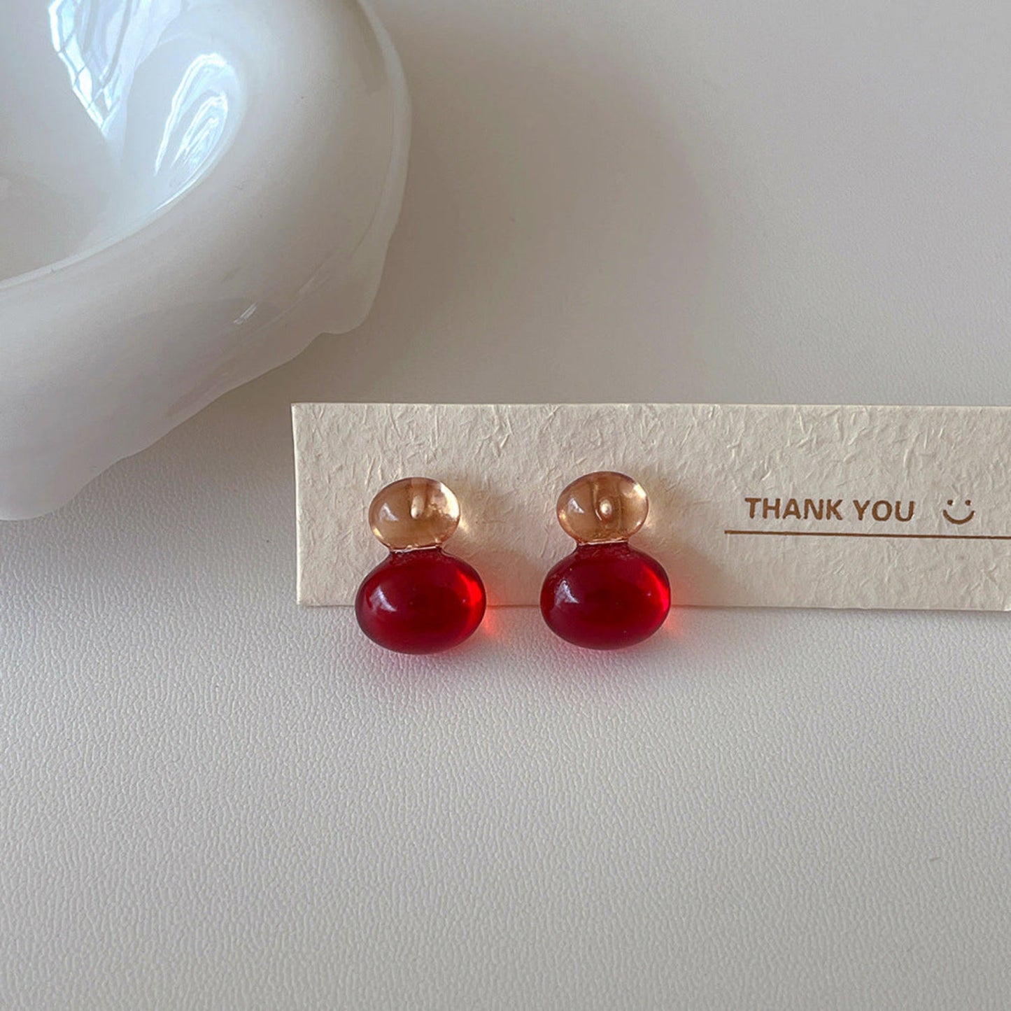 Red and Amber Resin Earrings JLT13790