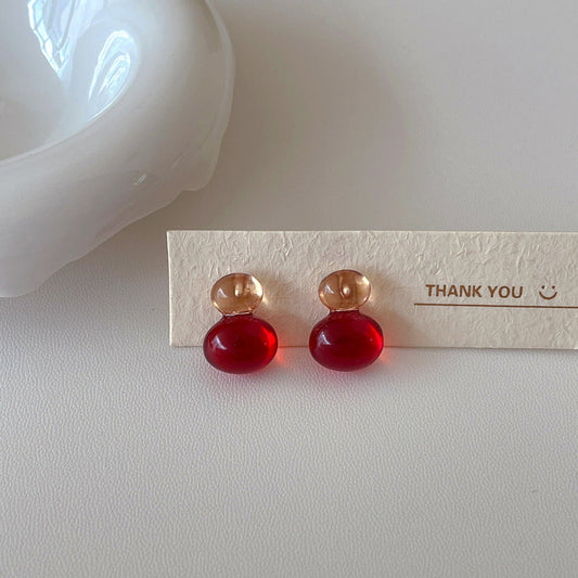 Red and Amber Resin Earrings JLT13790