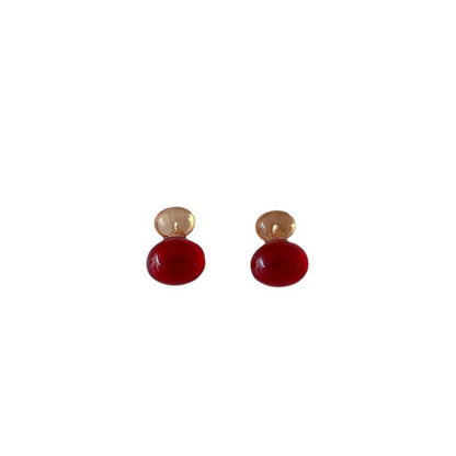 Red and Amber Resin Earrings JLT13790