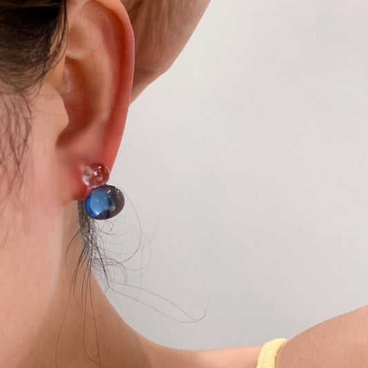 Purple and Blue Resin Earrings JLT13792